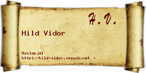 Hild Vidor névjegykártya